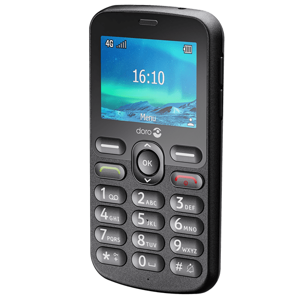 Doro 1881 4G Mobiltelefon - Rød / Sort - Sort