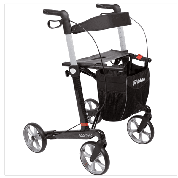 Gepard - Kulfiber Rollator - Sort small - Sort