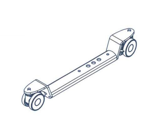 Hjul med bremse til VISION-bord - ingen højdeændring - bordbredde 60 cm