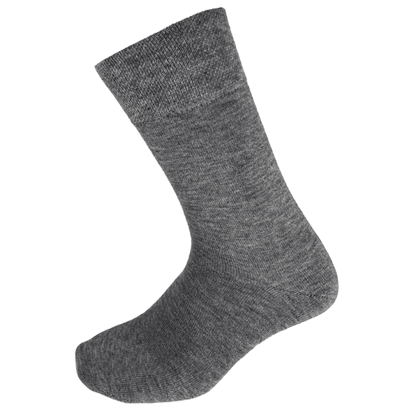 Kilde® Merino Uldstrømpe- Diabetic & Comfort - Sort eller grå - Grå - Large 43-46