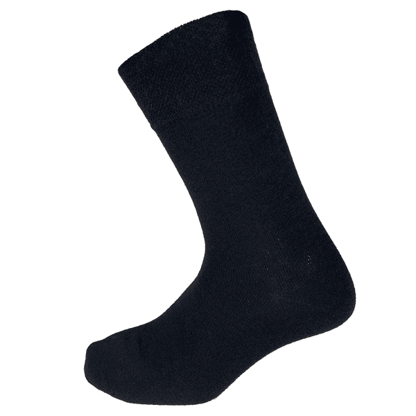 Kilde® Merino Uldstrømpe- Diabetic & Comfort - Sort eller grå - Sort - Large 43-46