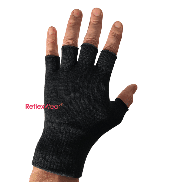 Reflexwear handsker uden fingerspidser - Sort - large