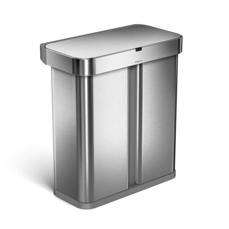 SimpleHuman ST2036 dobbelt skraldespand med sensor og stemmestyring (58 liter)