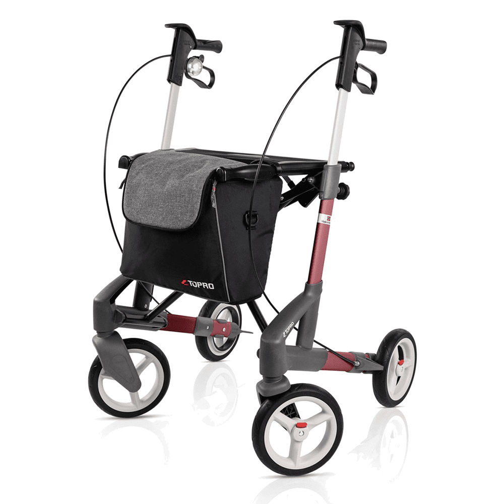 Topro Troja 5G letvægtsrollator - Rød - Troja 5G M